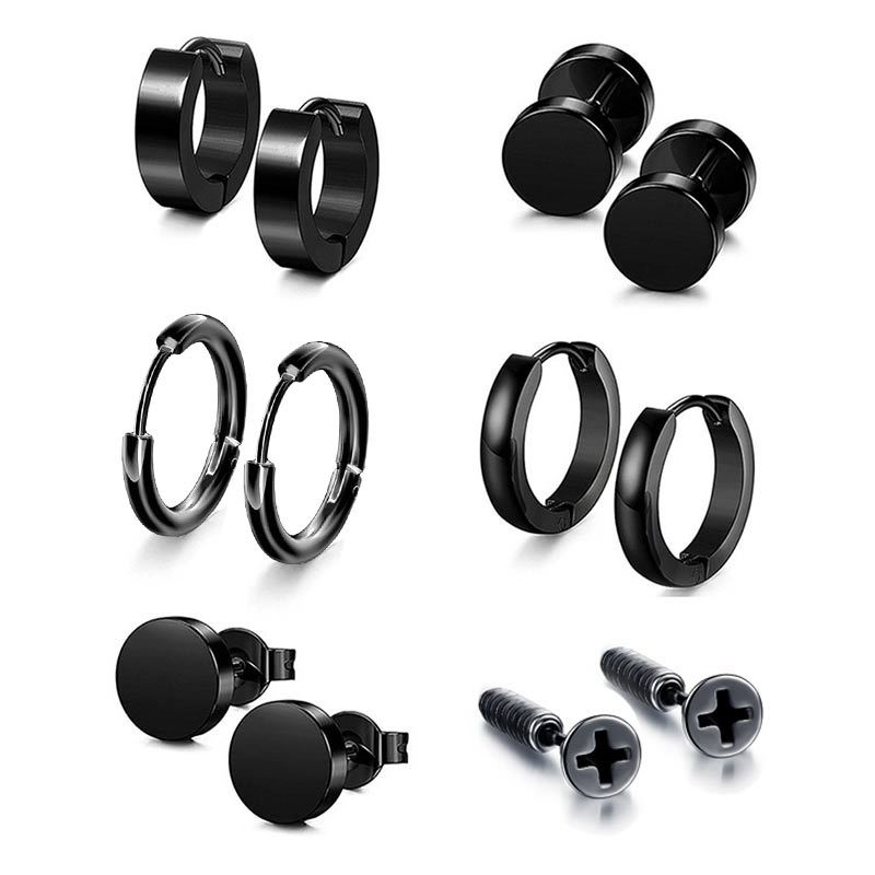 Street Fashion Earrings - 1個入り メンズ パンク ステンレス チタン スタッドピアス
