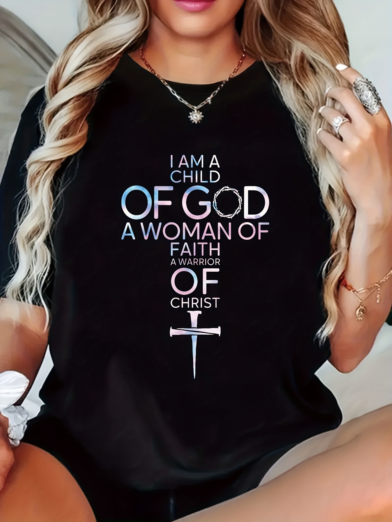 Street Style Fashion Quotes - クリスチャンの名言がプリントされた宗教柄Tシャツ（女性用）快適でファッショナブルな信仰服、カジュアルな旅行やストリートスタイルに。
