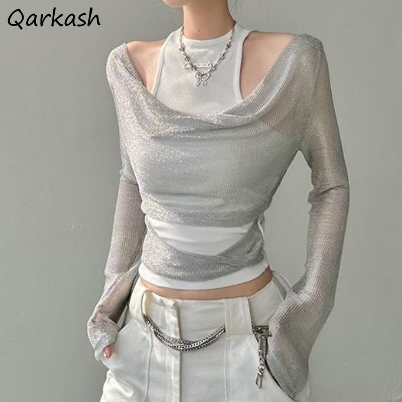 Street Fashion China Girl - 女性用のミニマリストスリムエンボスセット,透明なタンクトップ,プレーン,ファッショナブル,女の子用メッシュ,ハイストリート,2ピース,夏