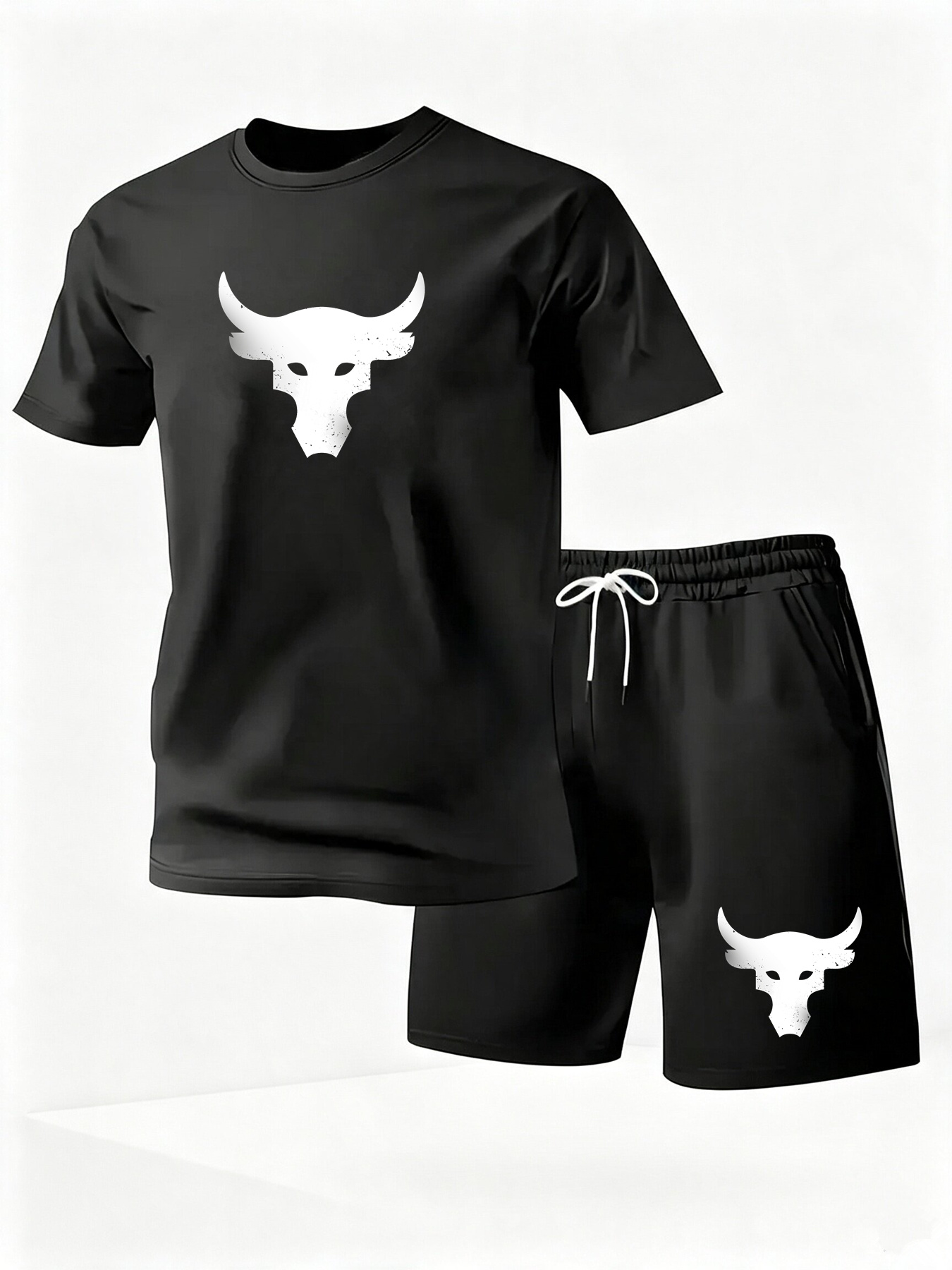 Street Fashion Male - 夏用メンズ速乾カジュアル半袖Tシャツ＆ショートパンツセット シティストリートファッション ランニングスポーツ 2ピーススーツ