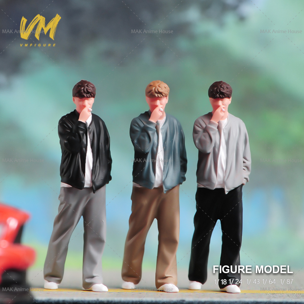 Street Fashion Guys - イージーガイモデル喫煙フィギュア,ストリートデコレーション,シーン,車のおもちゃ,ミニチュア,ファッショナブル,カジュアル,1/18, 1/24, 1/64, 1/43, 1/87