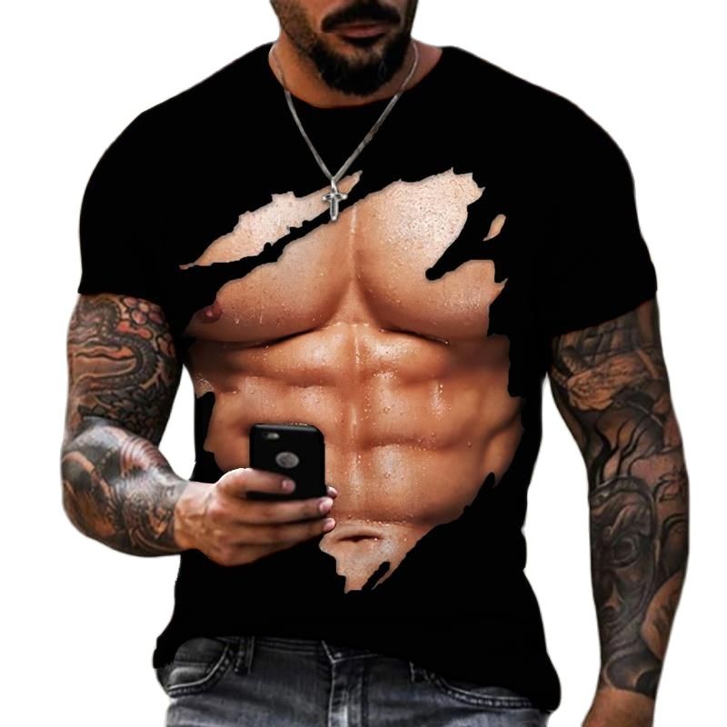 Street Fashion Guys - 男性と女性のための3Dプリントされたマッスルシャツ,高品質のカジュアルな原宿スタイルのシャツ,都会的なスタイル,ルーズフィット