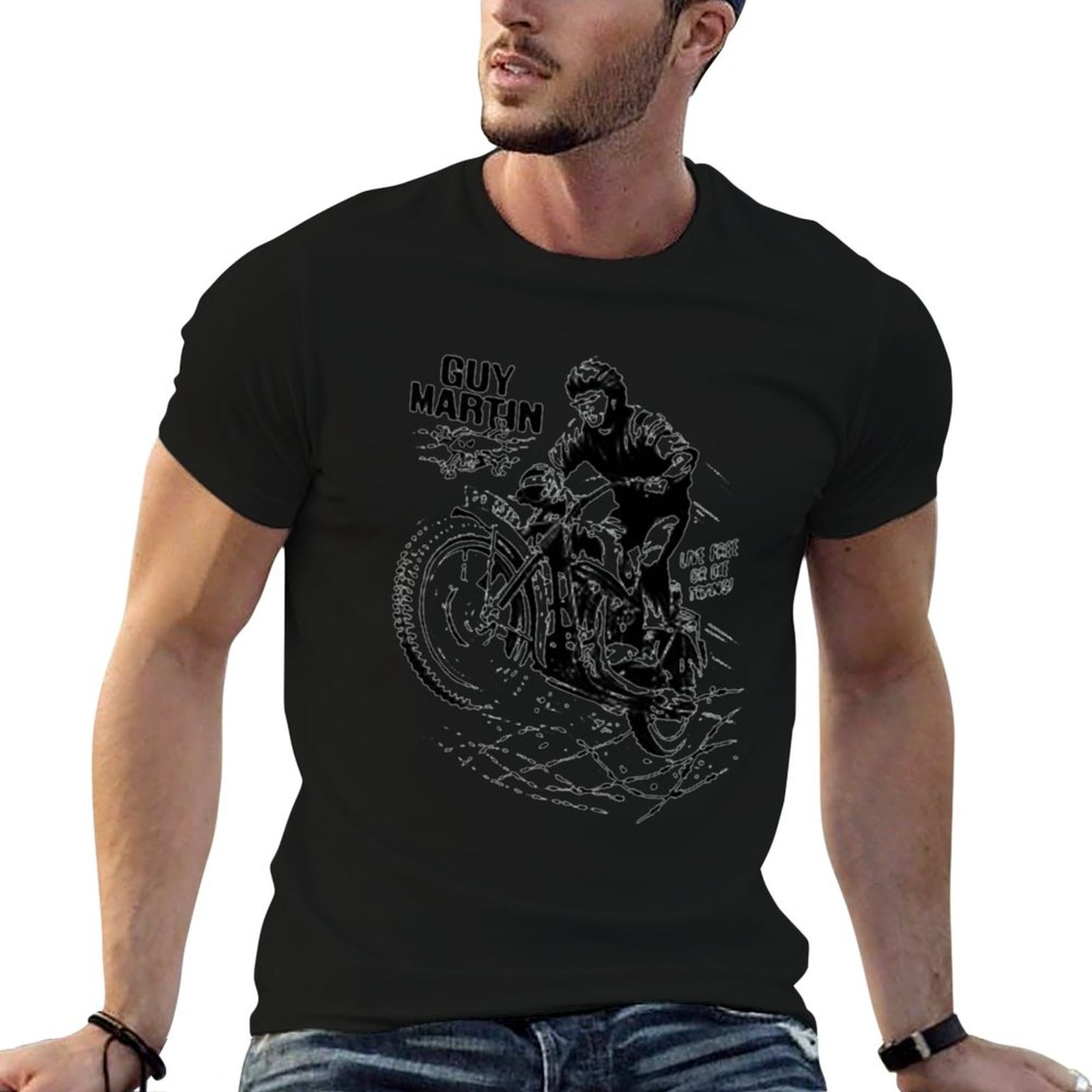 Street Fashion Guys - ガイ・マーティン伝説のマン島 Tシャツ ストリートファッション カジュアル Tシャツ