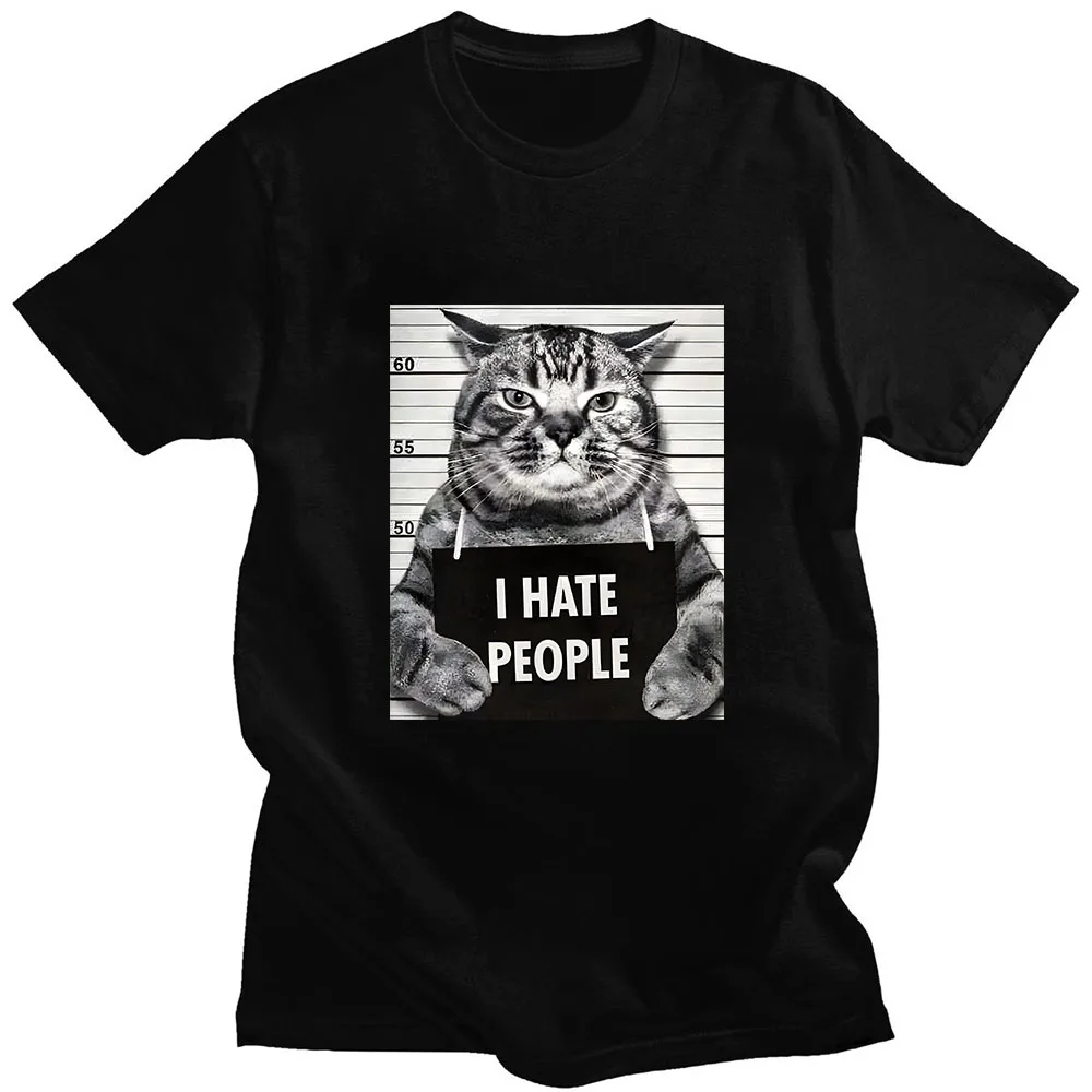 Street Fashion Asian - アジアサイズI ニャープリント Tシャツ 楽しい猫プリント Tシャツ ルーズストリート半袖女性/男性服カジュアル綿