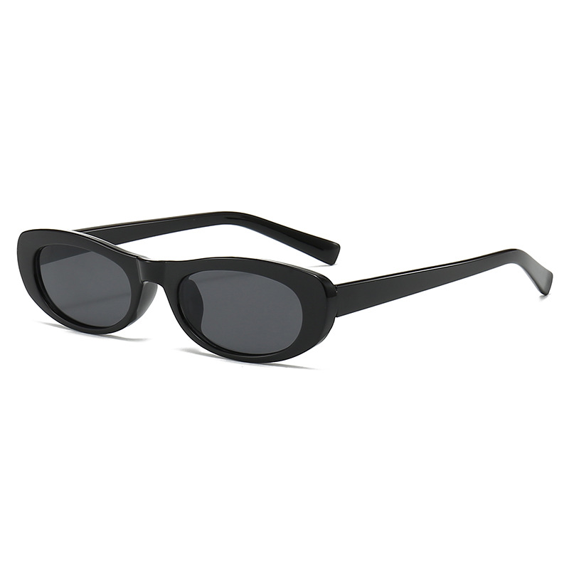 Street Fashion Glasses - ファッションキャットアイサングラス女性の新しい高級ブランド小さなオーバルブラックサングラス女性ゴーグルトレンド長方形眼鏡 UV400