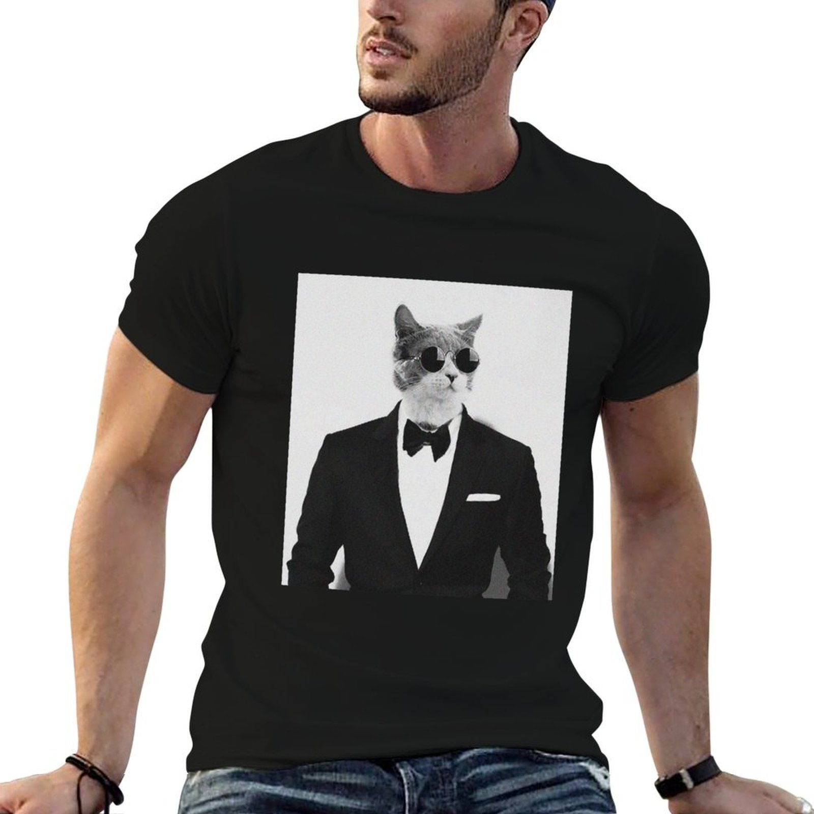 Street Fashion Quotes - スーツを着た猫：レーンと女性向けの面白い引用柄シャツ、女の子と男の子へのギフトTシャツ、ストリートファッションカジュアルTシャツ
