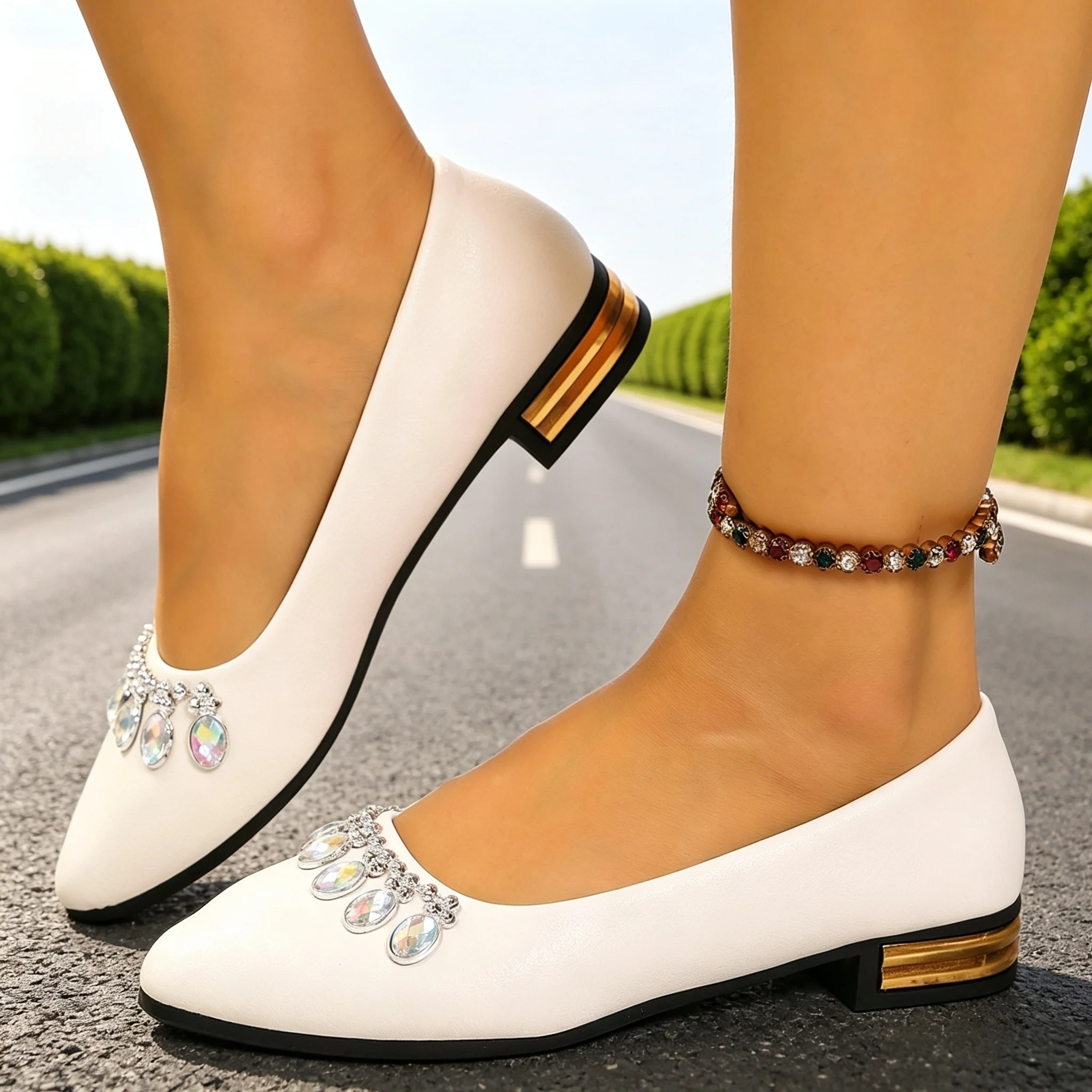 Street Fashion Women - レディースフラットシューズ ポインテッドトゥ バレエシューズ プラスサイズ フラットスニーカー レディース