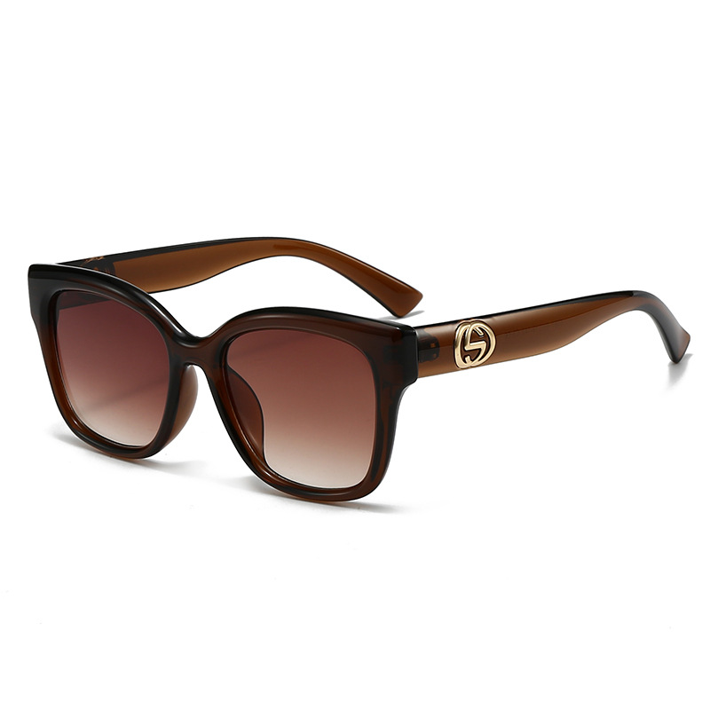 Street Fashion Glasses - ストリートフォトや日常着に最適な、装飾的なテンプルチップが付いたレトロでミニマルな単色ファッションメガネ