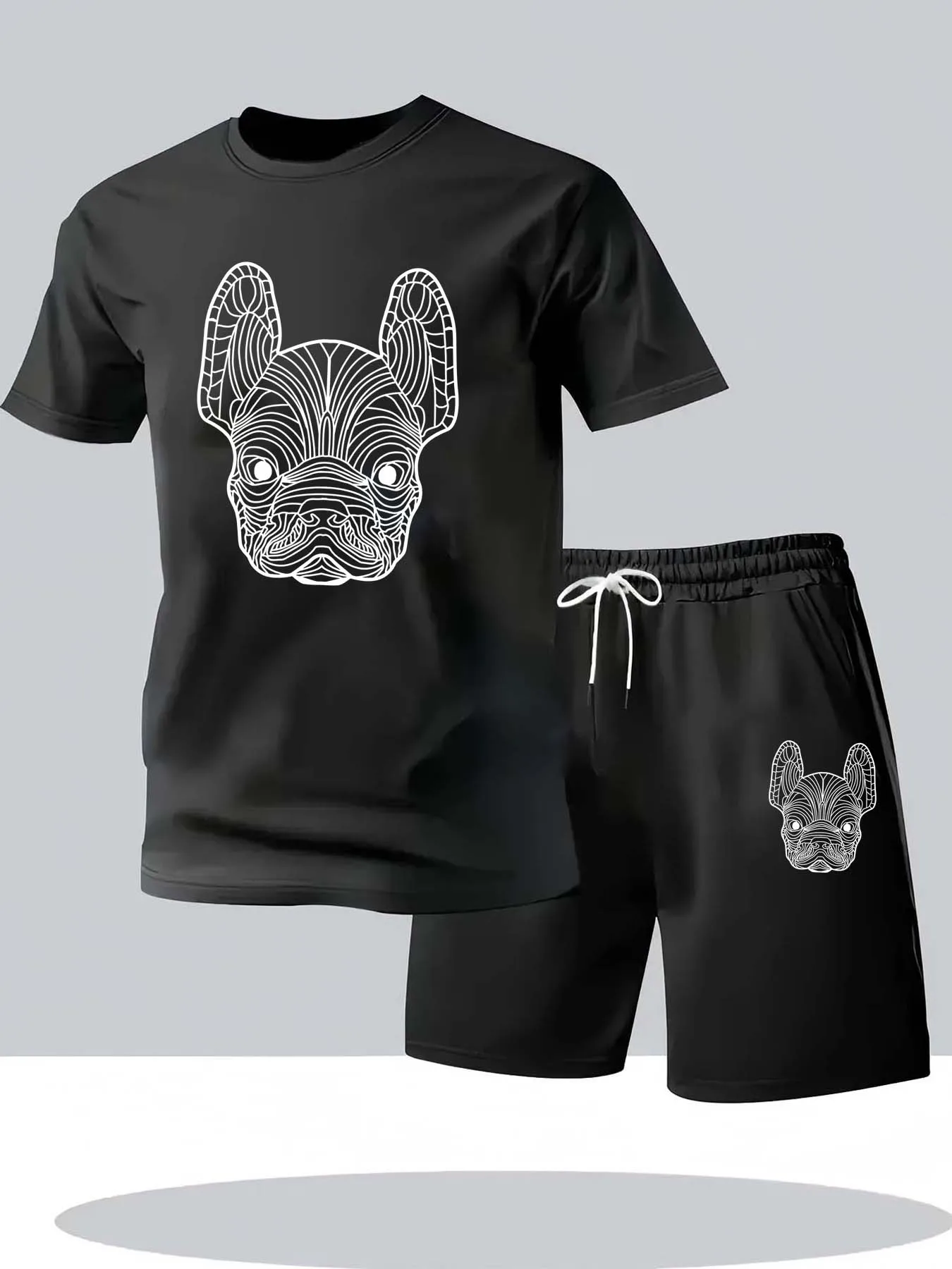 Street Fashion Male - 夏のメンズ速乾カジュアル半袖Tシャツとショートパンツセットシティストリートファッションランニングスポーツ2ピーススーツ