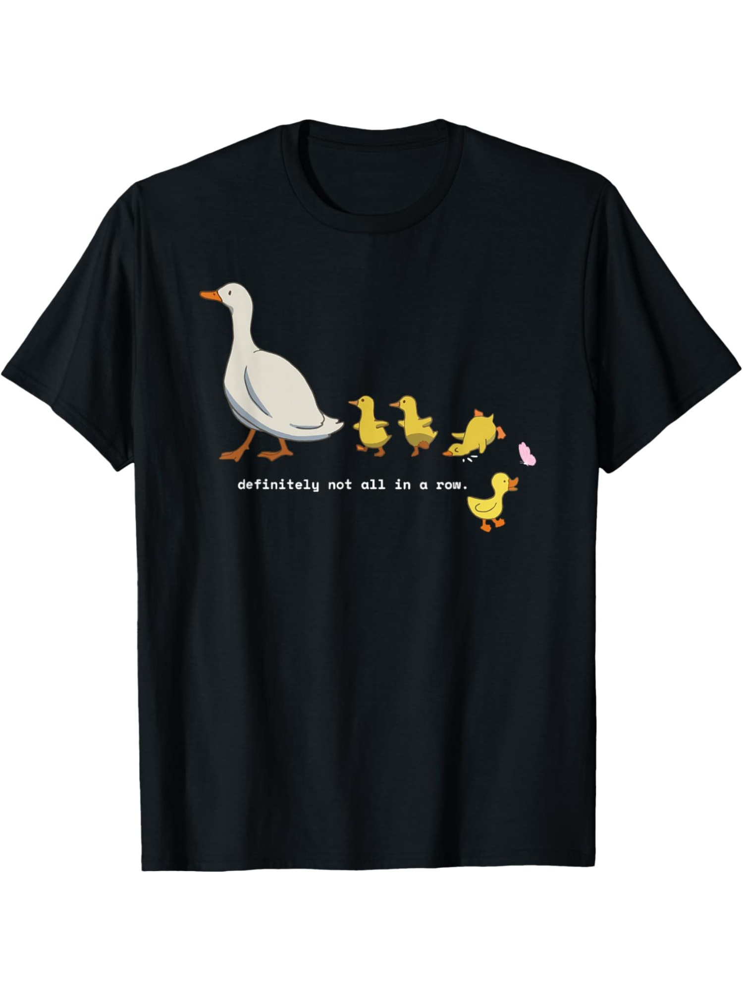 Street Fashion Quotes - 小説プリントTシャツ/「間違いなく連続ではない」ユーモラスな引用Tシャツカジュアルストリートウェア半袖ダック柄トップス