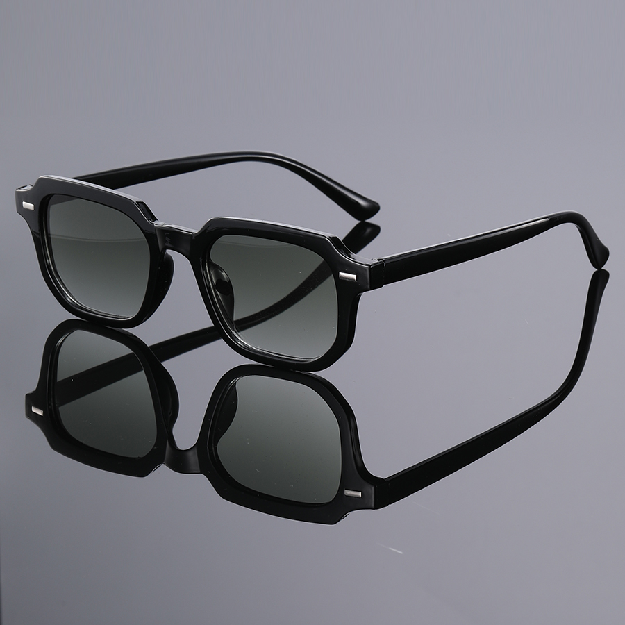 Street Fashion Glasses - 1 個メンズファッションメガネ新しいトレンディなスクエアフレームレトロリベット Y2K 音楽祭クールストリートスタイル装飾日常に適しています