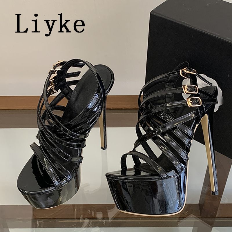Street Fashion Lady - Liyke サマー 17CM スーパーハイヒール サンダル レディース