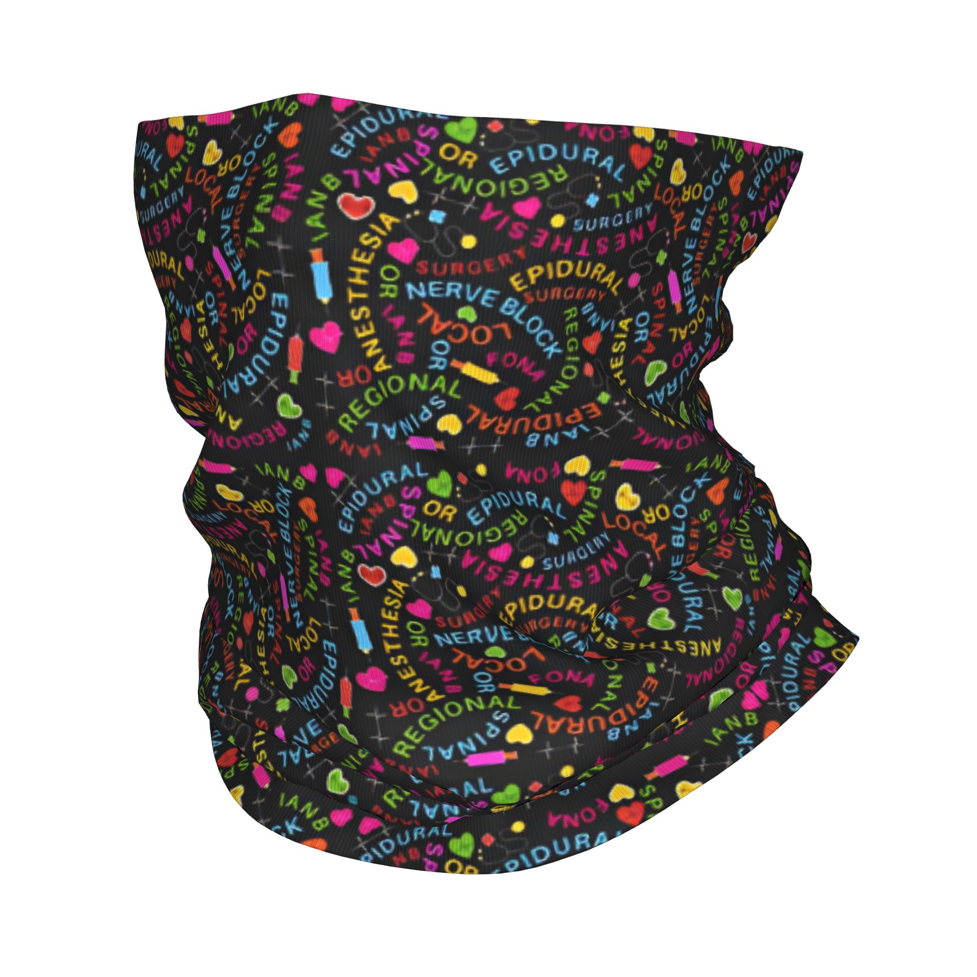 Balaclava Face Mask - 麻酔科医療用バンダナ ネックゲイター バラクラバ フェイススカーフ プリント入り麻酔医ヘッドウェア サイクリング