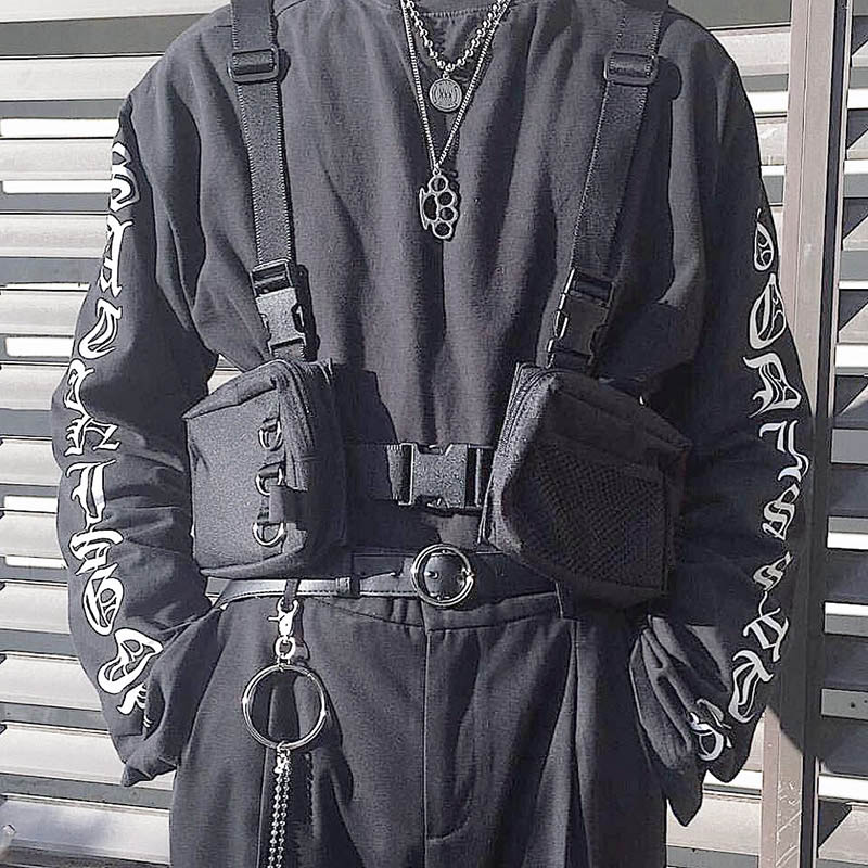 Street Fashion Types - ストリートトレンド チェストリグバッグ ヒップホップ ストリートウェア ポケット ユニセックス