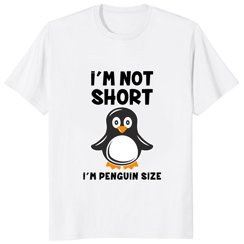 Street Fashion Types - 男性と女性のためのペンギンプリントTシャツ,カジュアルなストリートウェア,原宿スタイル,ヒップホップ,ファッショナブル