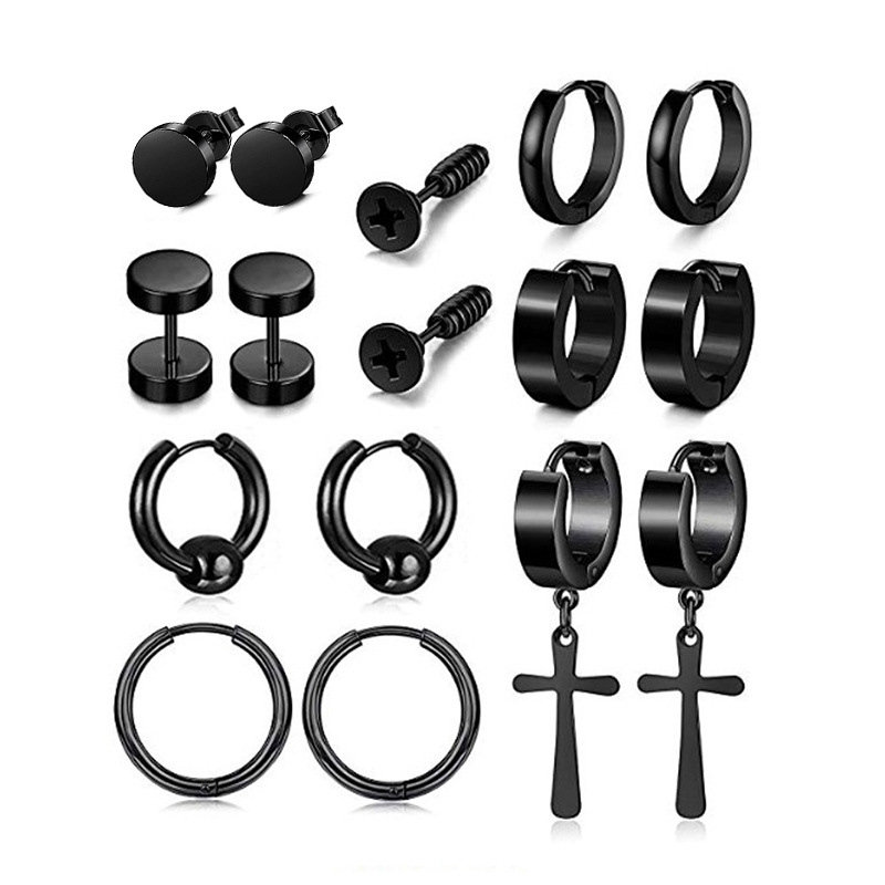1個入り メンズ パンク ステンレス チタン スタッドピアス - Street Fashion Earrings のレビューと価格