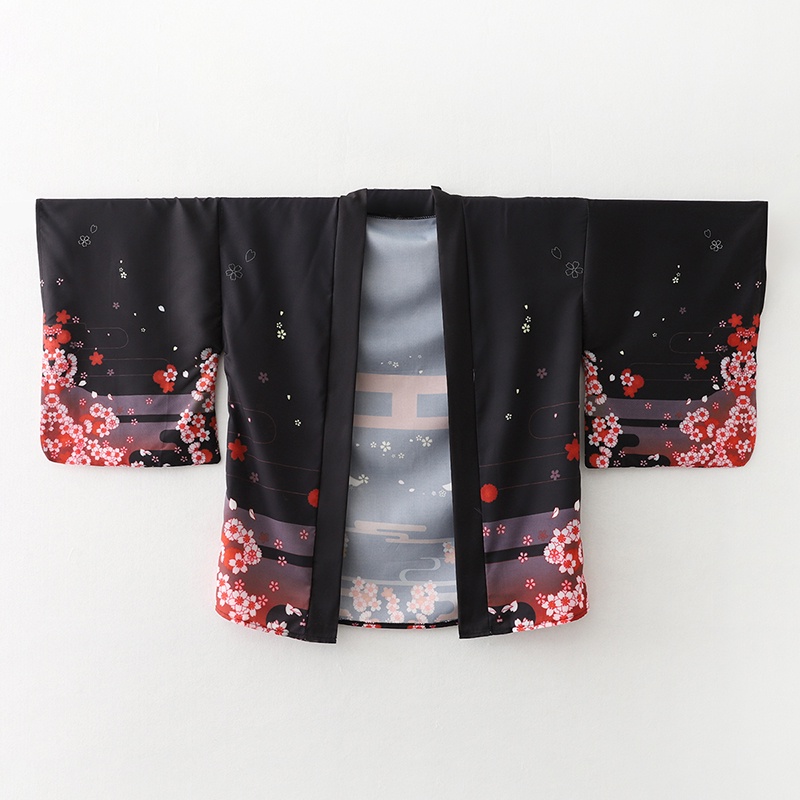 ファッションキツネプリント夏ビーチ浴衣ストリートカーディガン - Street Fashion Women のレビューと価格