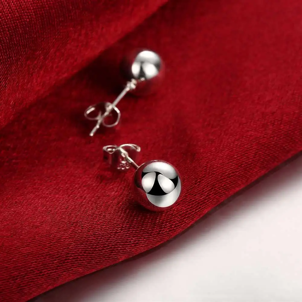 925 スターリングシルバークラシック 8 ミリメートル 1 - Street Fashion Earrings のレビューと価格