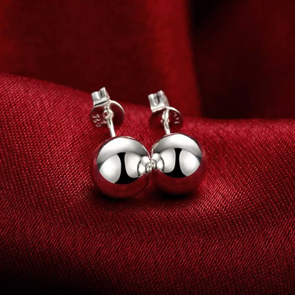 925 スターリングシルバークラシック 8 ミリメートル 1 - Street Fashion Earrings のレビューと価格