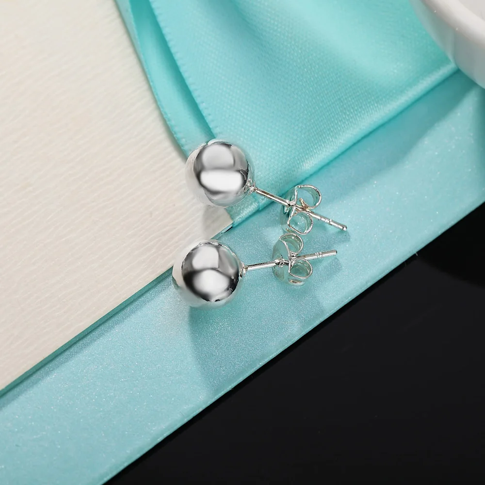 925 スターリングシルバークラシック 8 ミリメートル 1 - Street Fashion Earrings のレビューと価格