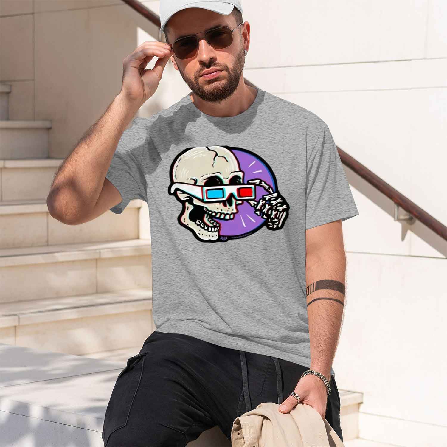 メンズ面白いプリント柄怖いスカル柄半袖Tシャツ通気性ファッシ - Street Fashion China Models のレビューと価格