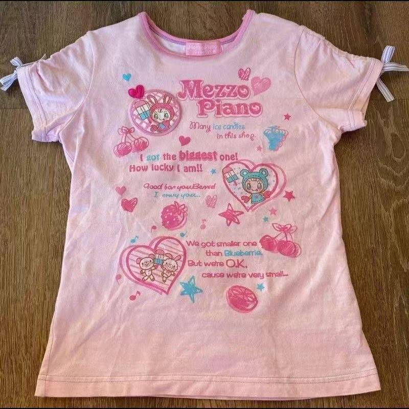 ヴィンテージかわいいキュートな半袖 Tシャツ女性 Y2K ク - Street Fashion Women のレビューと価格