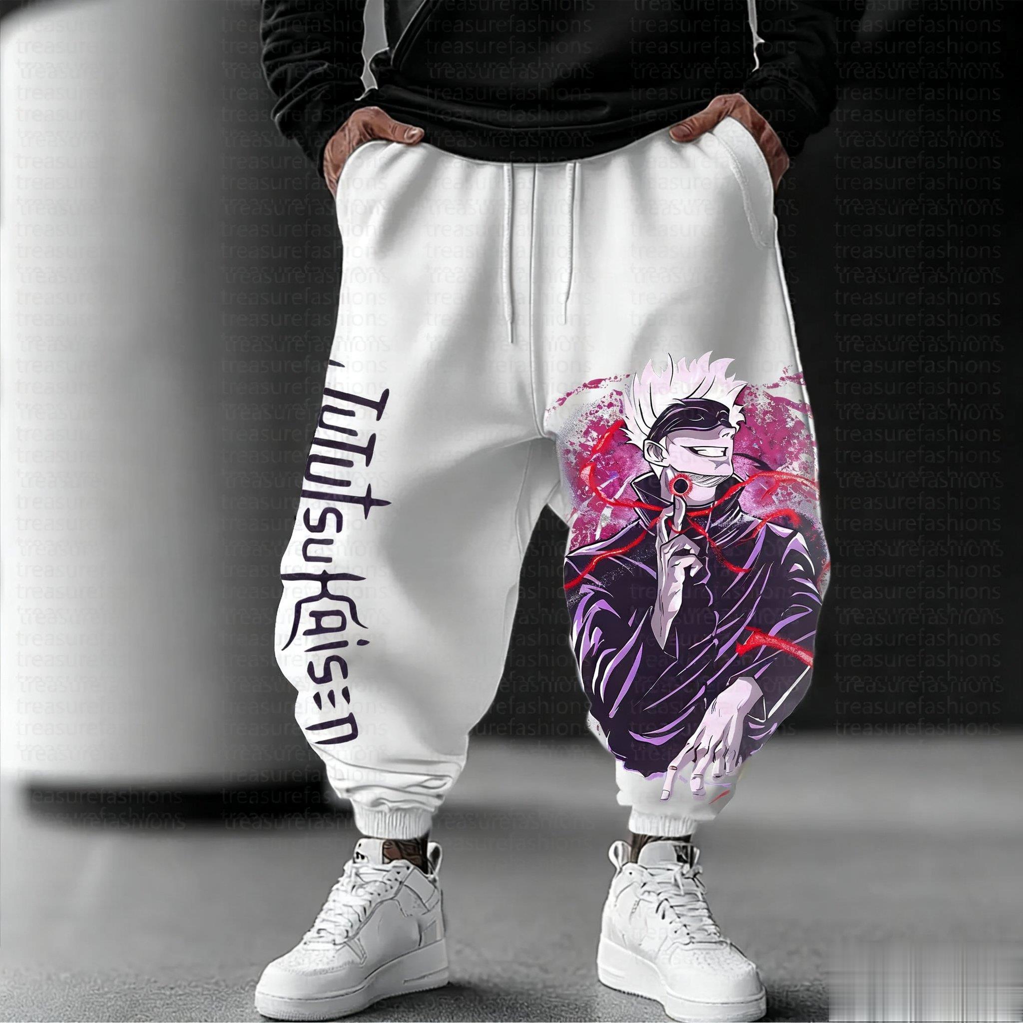 呪術廻戦男性ジョギングパンツルーズカジュアルスウェットパンツ - Street Fashion In Japan のレビューと価格