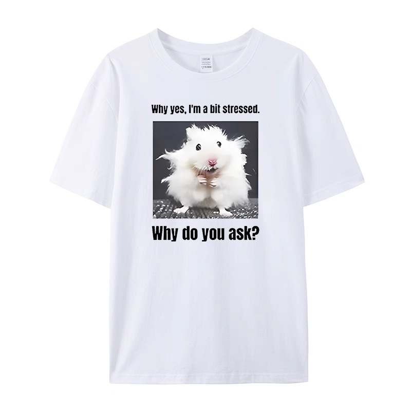 ZAZOMDE 面白いストレス解消ハムスターの引用プリント  - Street Style Fashion Quotes のレビューと価格