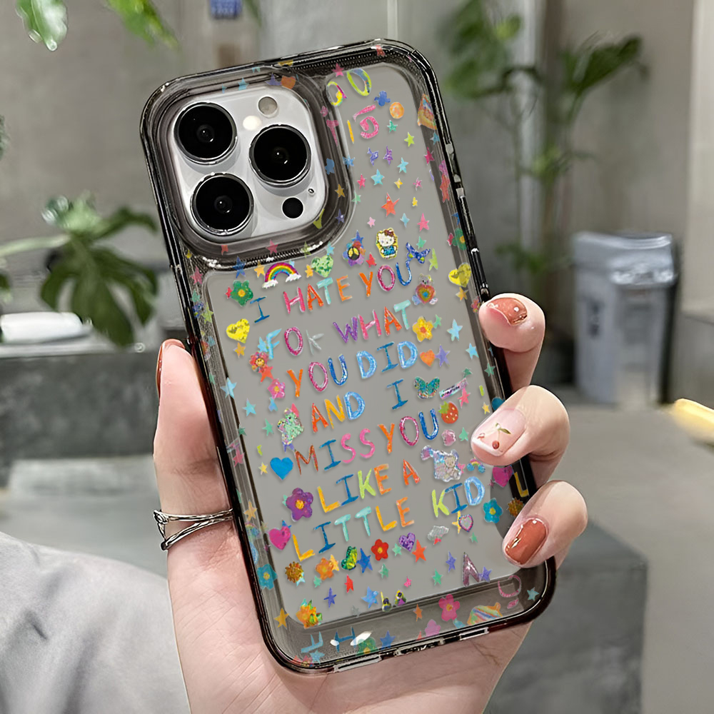 文字プリント カラフルな引用句と星柄 シリコンケース iPh - Street Fashion Quotes のレビューと価格