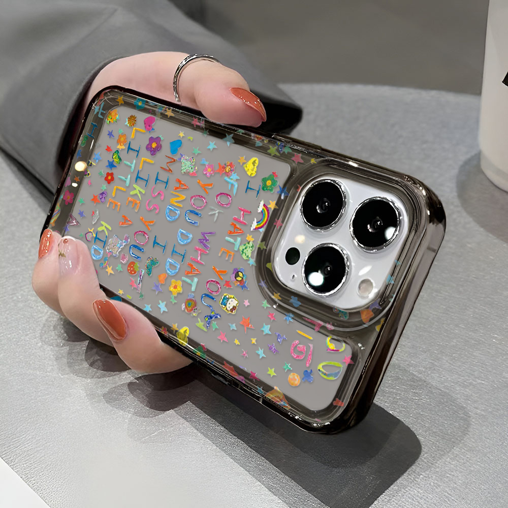 文字プリント カラフルな引用句と星柄 シリコンケース iPh - Street Fashion Quotes のレビューと価格