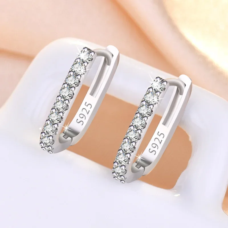高品質 925 スターリングシルバークリスタルファッションサ - Street Fashion Earrings のレビューと価格