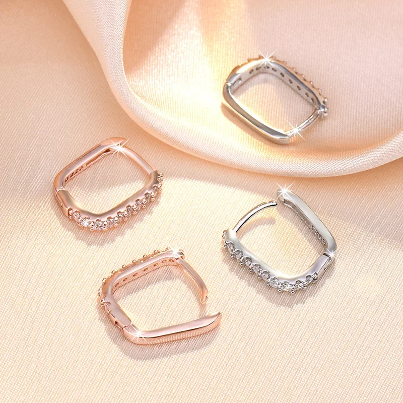 高品質 925 スターリングシルバークリスタルファッションサ - Street Fashion Earrings のレビューと価格