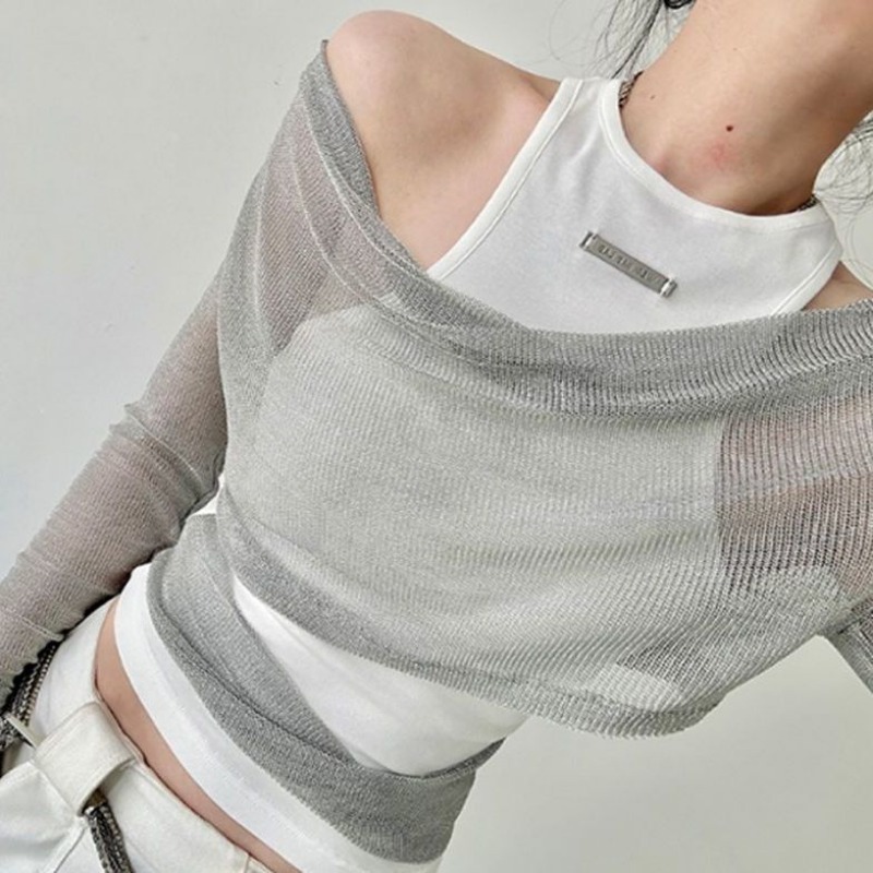 女性用のミニマリストスリムエンボスセット,透明なタンクトップ - Street Fashion China Girl のレビューと価格