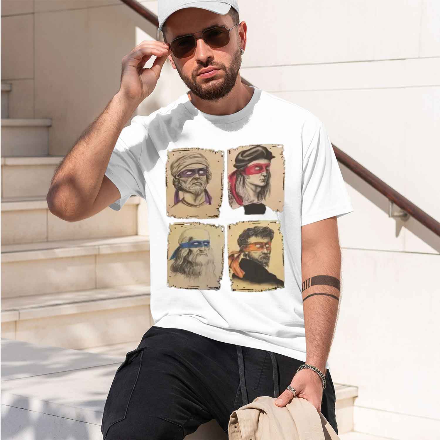 サイエンス・タートルズ ミュータントTシャツ ユーモアプリン - Street Fashion China Models のレビューと価格