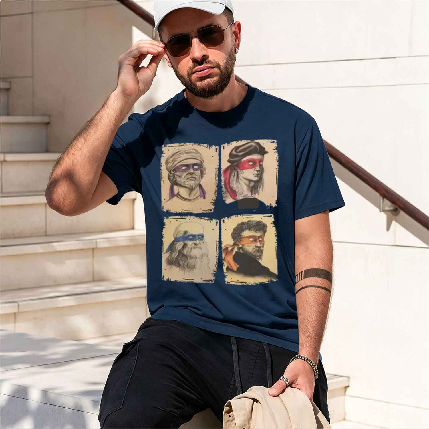 サイエンス・タートルズ ミュータントTシャツ ユーモアプリン - Street Fashion China Models のレビューと価格