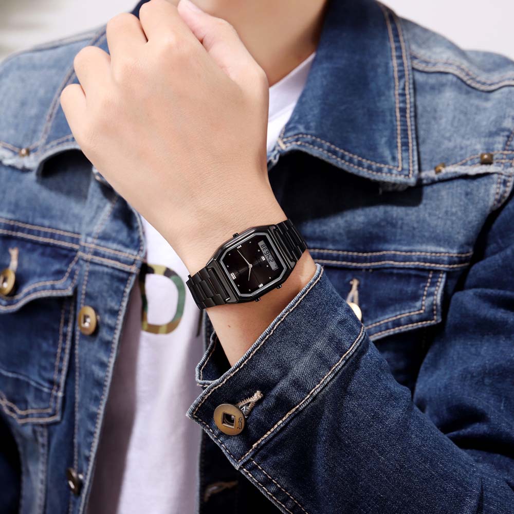 SKMEI クラシックメンズ超薄型デュアルディスプレイデジタ - Street Fashion Asian のレビューと価格