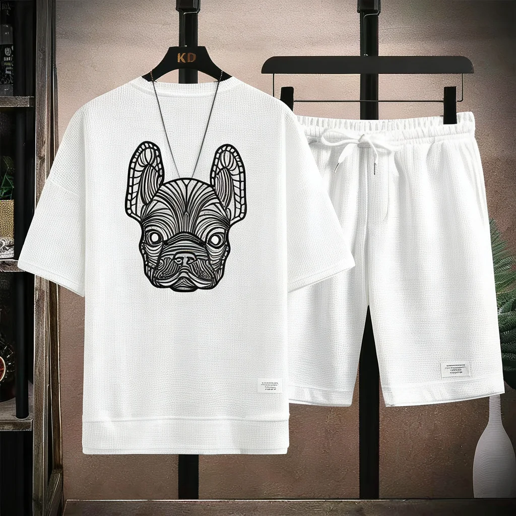 夏のメンズ速乾カジュアル半袖Tシャツとショートパンツセットシ - Street Fashion Male のレビューと価格