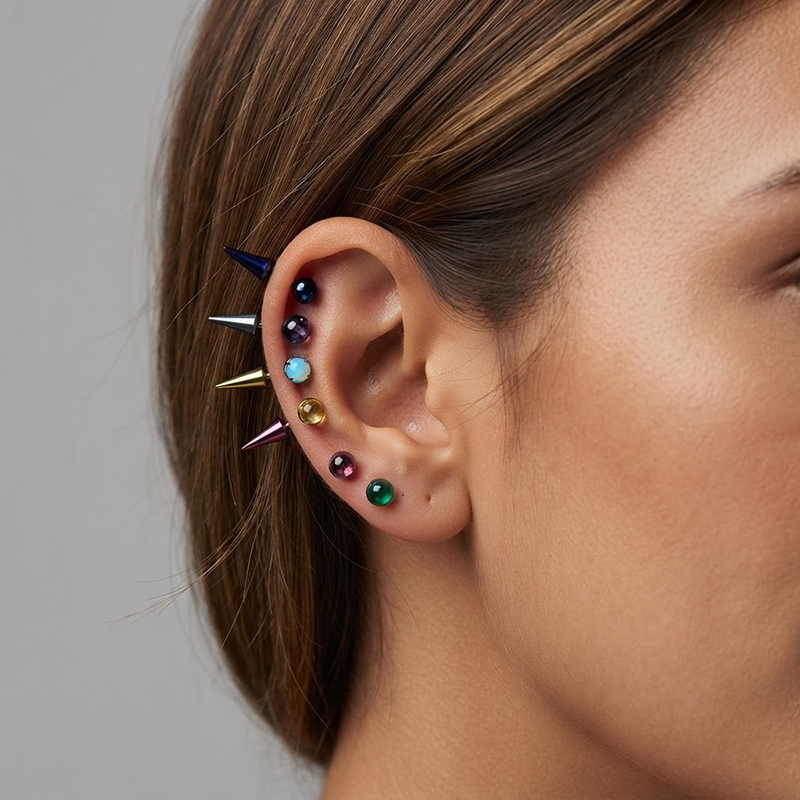 INSスタイル ユニーク ダブルストリートトレンド アルマイ - Street Fashion Earrings のレビューと価格