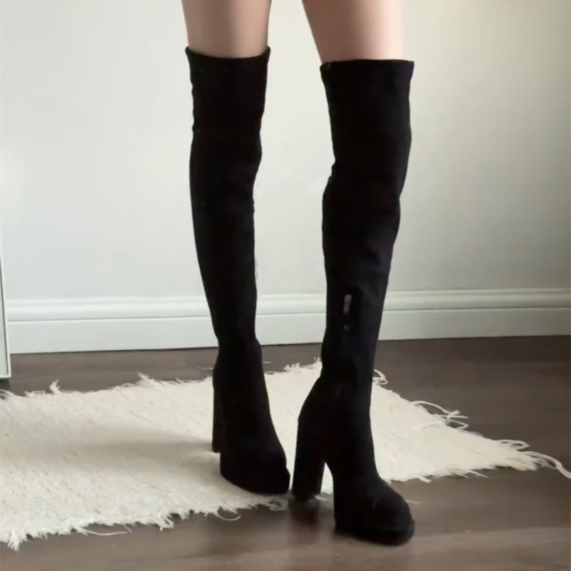 ナイトクラブファッション女性用太もも丈ブーツセクシー厚底ハイ - Street Fashion Lady のレビューと価格