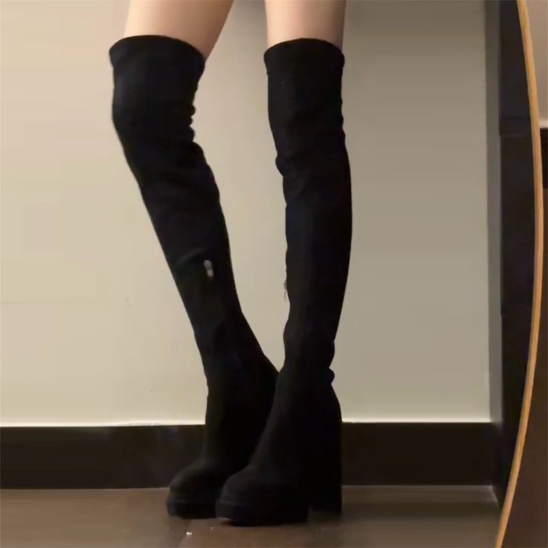 ナイトクラブファッション女性用太もも丈ブーツセクシー厚底ハイ - Street Fashion Lady のレビューと価格