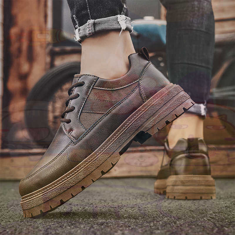 ダーク天然皮革ファッショントレーナーテニスメンズスニーカーフ - Street Fashion Asian のレビューと価格