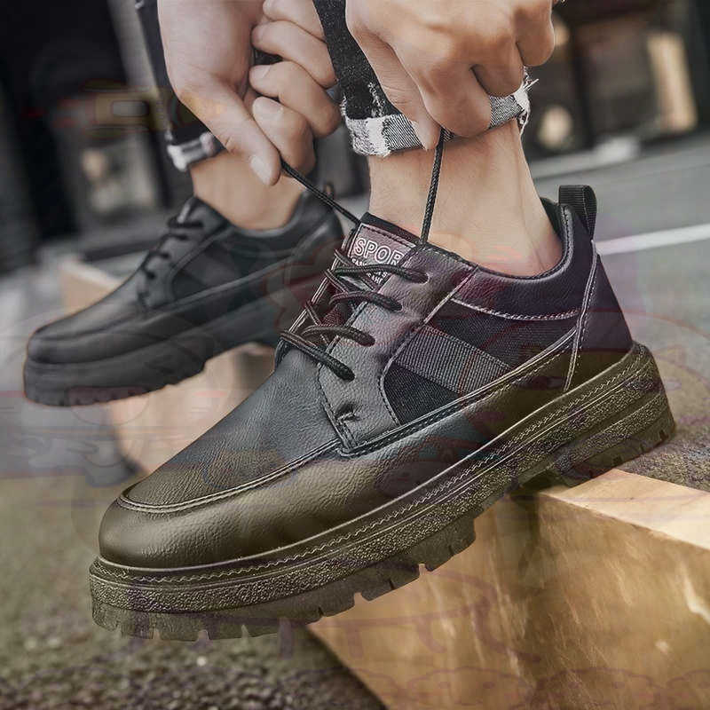 ダーク天然皮革ファッショントレーナーテニスメンズスニーカーフ - Street Fashion Asian のレビューと価格