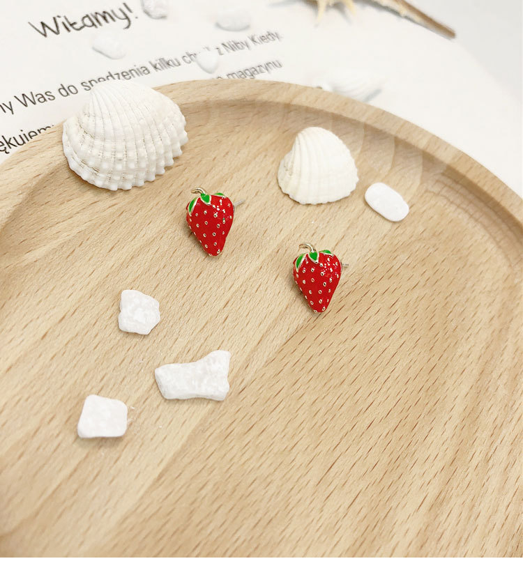 アクリルイチゴイヤリングファッションニューストリートシューテ - Street Fashion Earrings のレビューと価格