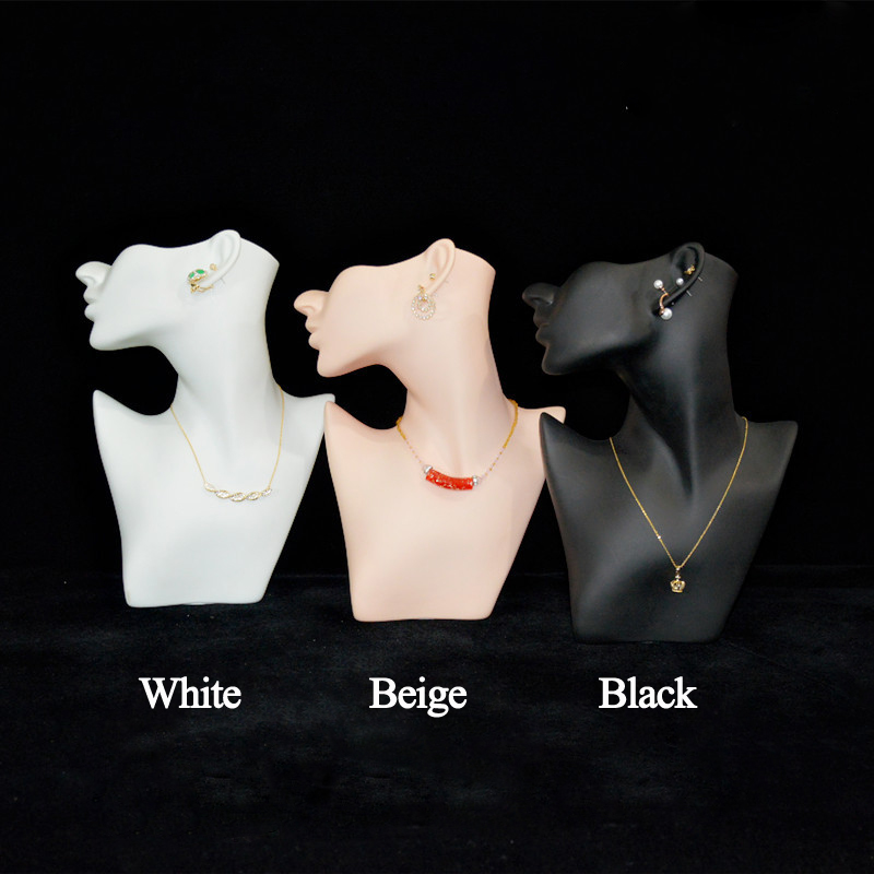 白いハーフフェイスマネキンヘッドジュエリーディスプレイスタン - Street Fashion Earrings のレビューと価格
