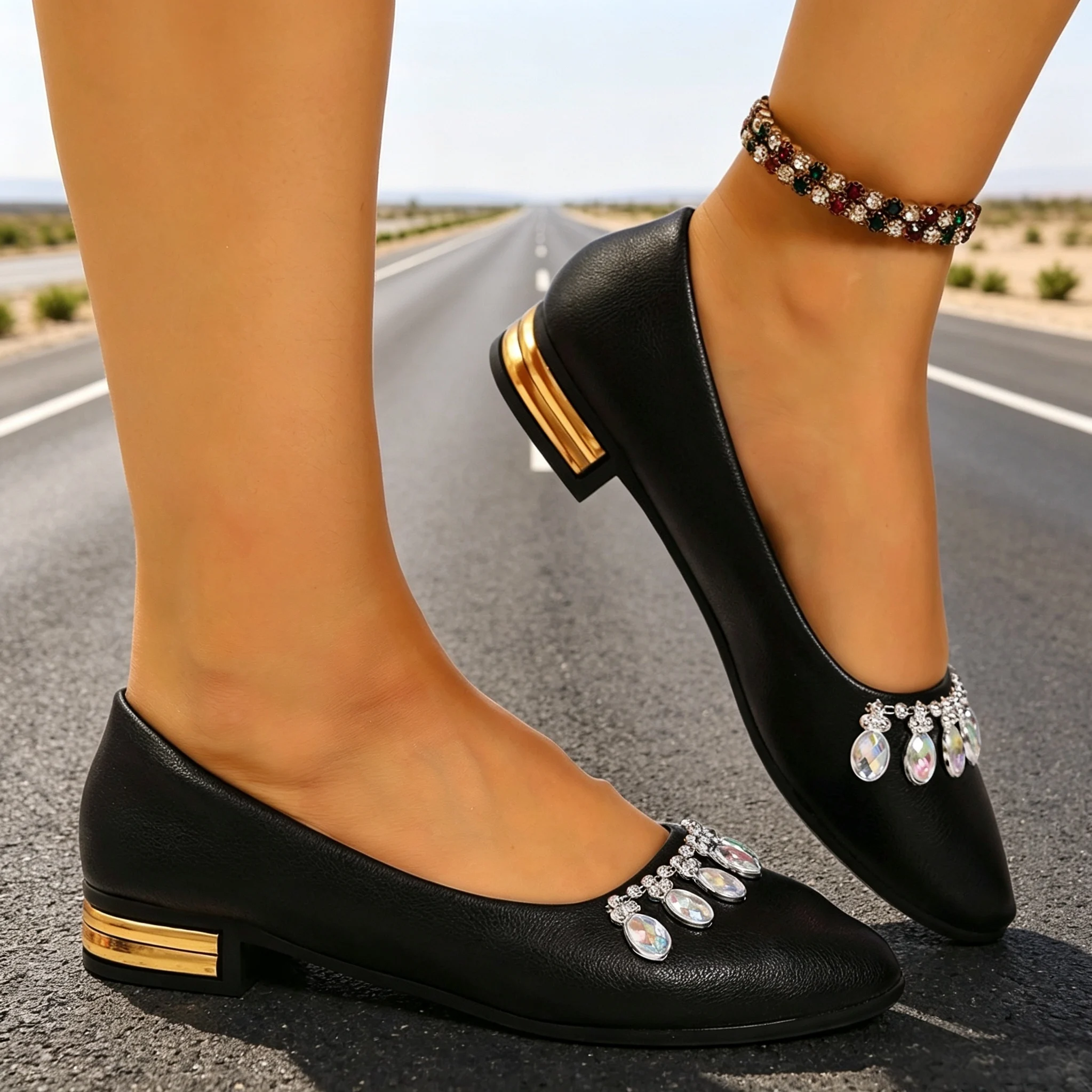 レディースフラットシューズ ポインテッドトゥ バレエシューズ - Street Fashion Women のレビューと価格