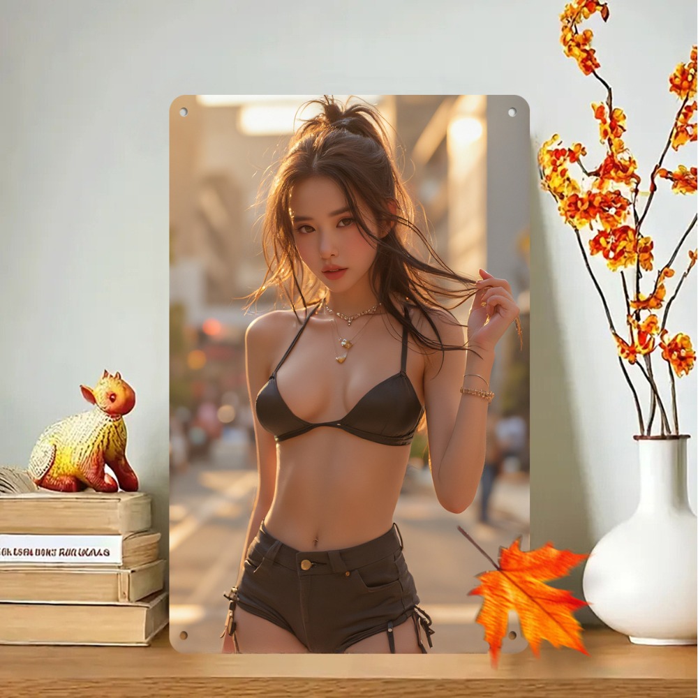ヴィンテージセクシーなアジア人女性、黒のビキニトップとデニム - Street Fashion Asian のレビューと価格