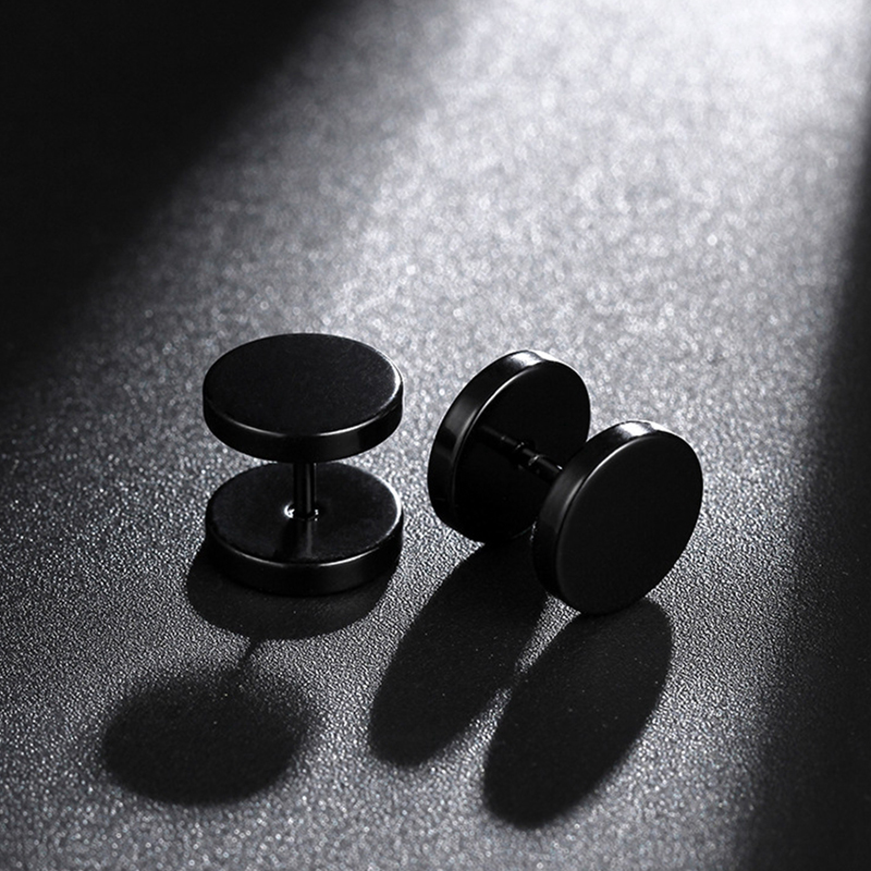 6ペアブラックユニセックスイヤリングセットステンレス鋼ピアス - Street Fashion Earrings のレビューと価格