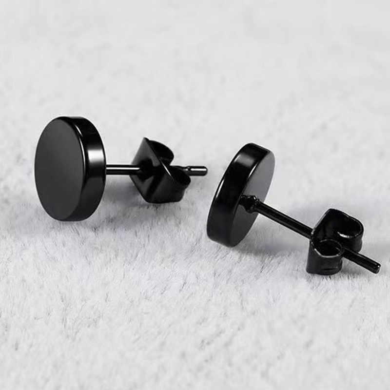 6ペアブラックユニセックスイヤリングセットステンレス鋼ピアス - Street Fashion Earrings のレビューと価格