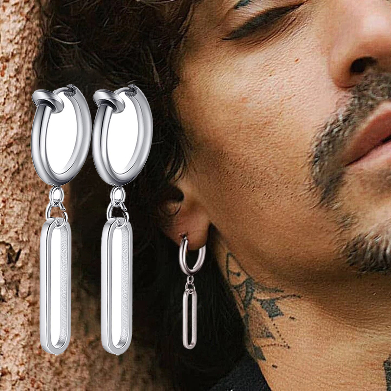 男性と女性のためのヴィンテージのステンレス鋼の刃のイヤリング - Street Fashion Earrings のレビューと価格