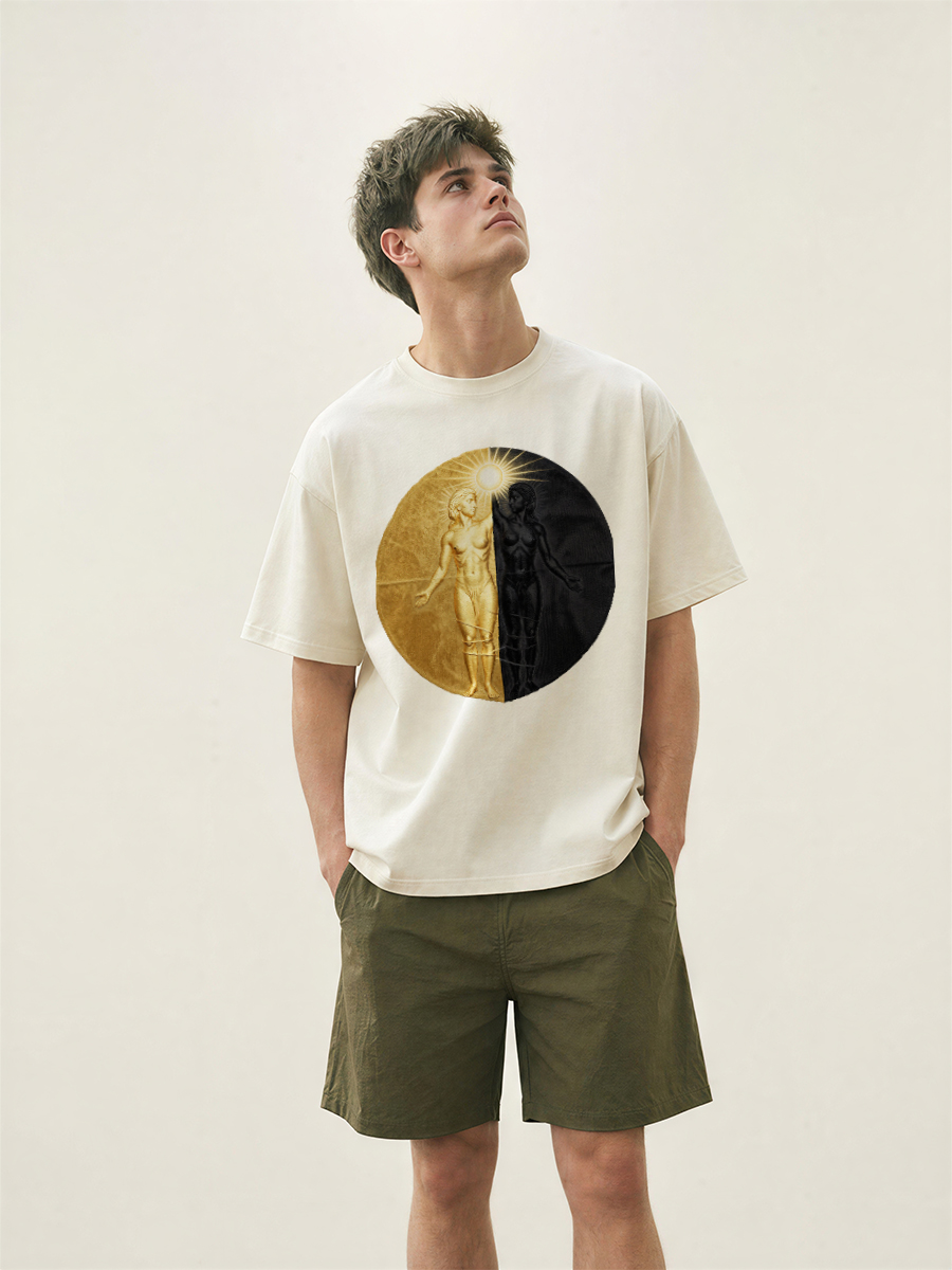 Tシャツ男性用竹植物プリントデザインファッショントレンディな - Street Fashion Asian のレビューと価格